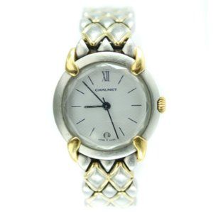 CHAUMET OR-ACIER QUARTZ WATCH WHITE DIAL TWO TONE